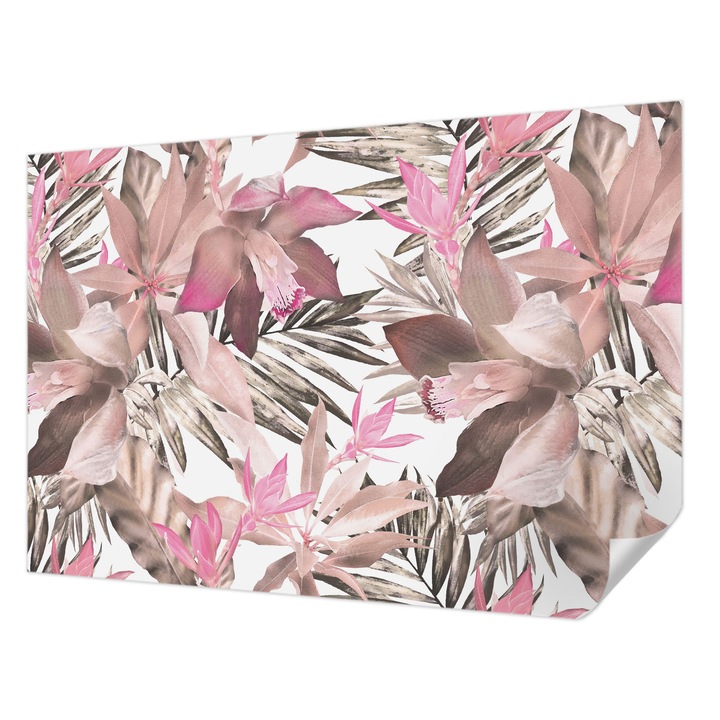 Öntapadós Fotótapéta Falra, Wallfluent, Egzotikus virágok, Barna, 152 x 104 cm, Erős Ragasztó, Modern Belsőépítészeti Dekoráció, 010170060180000011844