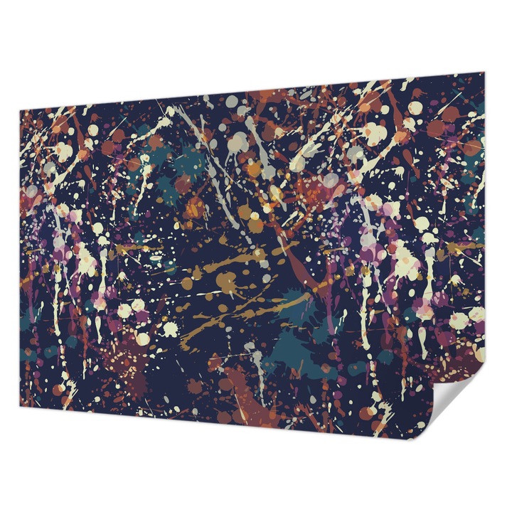 Öntapadós Fotótapéta Falra, Wallfluent, Színes absztrakció, Tengerészkék, 152 x 104 cm, Erős Ragasztó, Modern Belsőépítészeti Dekoráció, 010170060180000013073