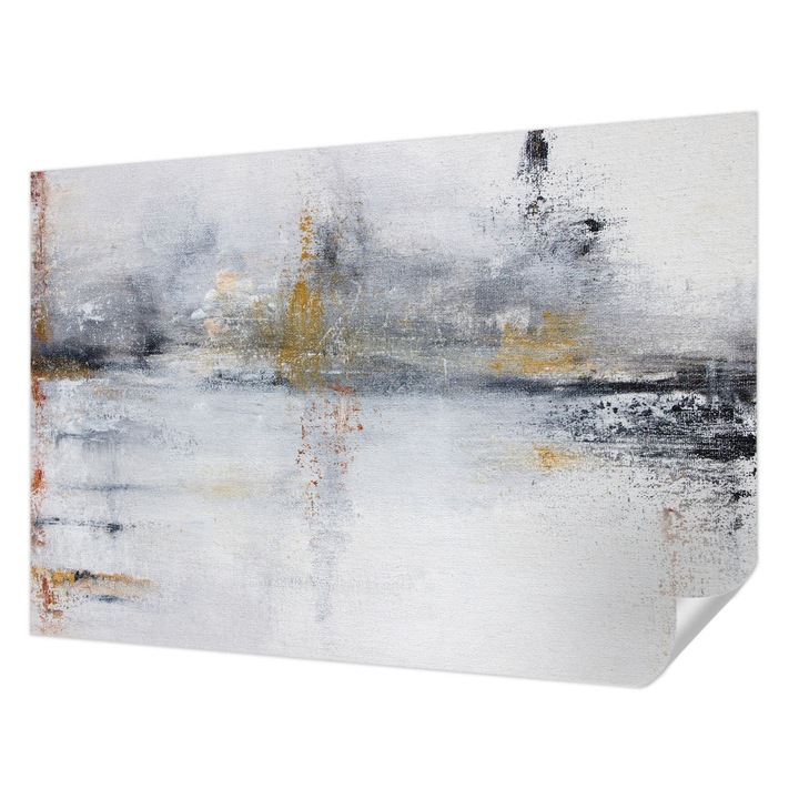 Öntapadós Dekor Tapéta, Wallfluent, Harmonikus absztrakció, Fehér, 152 x 104 cm, Előszobába, Hálószobába, 010170060180000017088