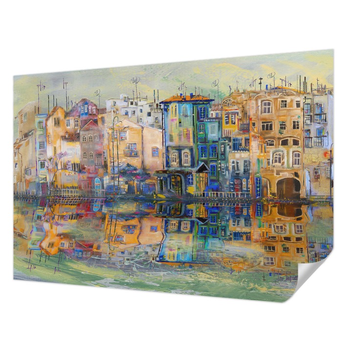 Tapet Autocolant De Perete, Wallfluent, Oras magic, Bej, 152 x 104 cm, Pentru Sufragerie, Dormitor, 010170060180000018739