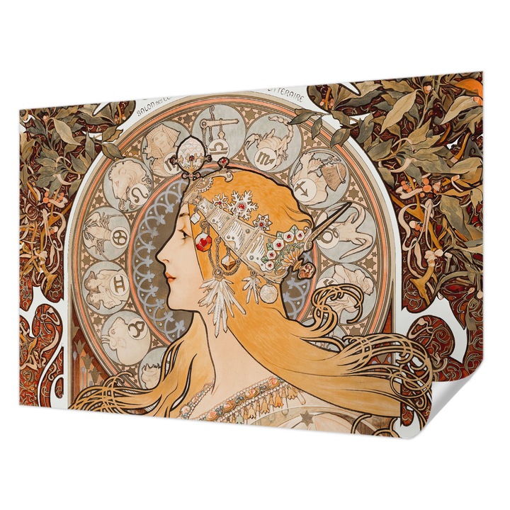 Öntapadós Tapéta Falra, Wallfluent, Zodiákus elegancia, Bézs, 152 x 104 cm, Fali Dekoráció, Nedvesség- És Foltálló, 010170060180000031733