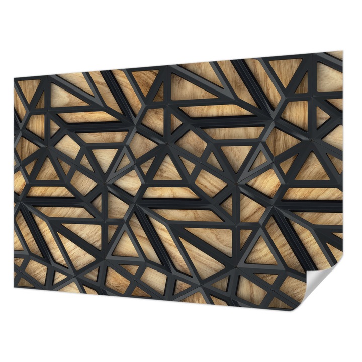 Öntapadós Fotótapéta Falra, Wallfluent, Geometriai kapcsolat, Szürke, 152 x 104 cm, Modern Dizájn, Könnyen Felszerelhető És Tisztítható, 010170060180000033991