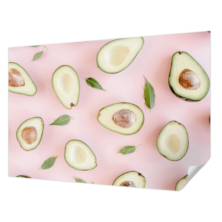 Öntapadós Fotótapéta Falra, Wallfluent, Avokádó összetétele, Rózsaszín, 152 x 104 cm, Dekoráció, Erős Ragasztó, 010170060180000077310