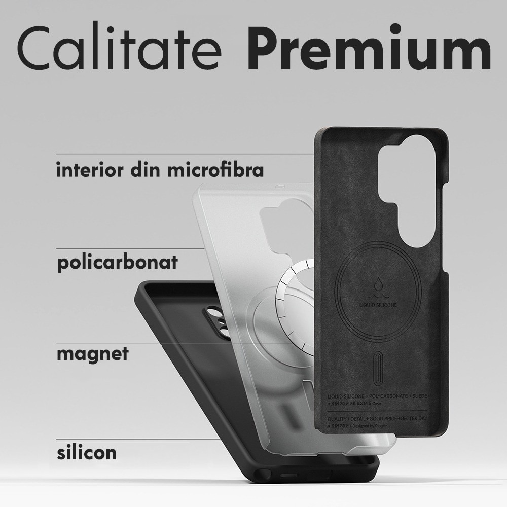 Husă Ringke MagSafe pentru Samsung Galaxy S26 Ultra, silicon, negru, protecție antisoc