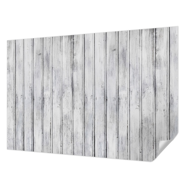 Tapet Textil Autocolant, Wallfluent, Scanduri de lemn, Alb, 152 x 104 cm, Pentru Interior, Usor De Curatat, 010170060180000282496