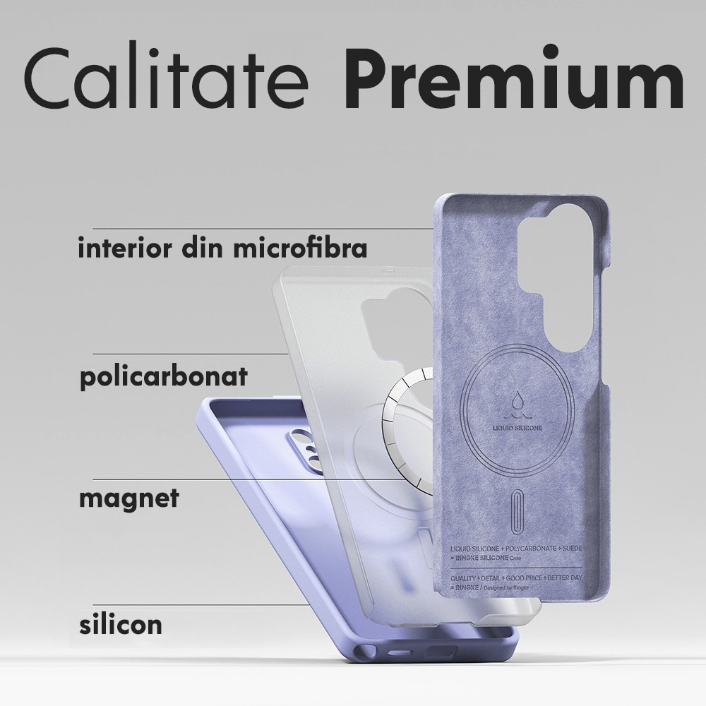 Carcasa Ringke pentru Samsung Galaxy S26 Ultra, Silicon MagSafe, Antisoc, Mov deschis