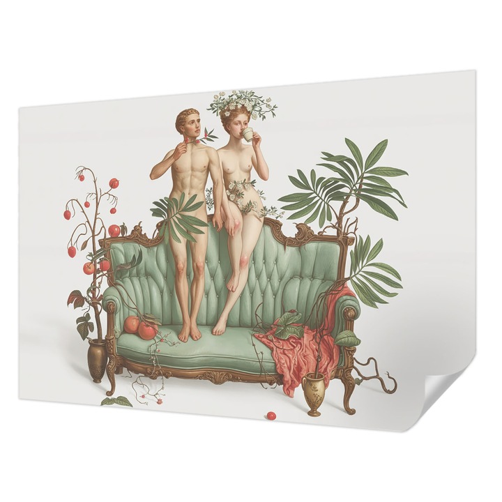 Öntapadós Fotótapéta Falra, Wallfluent, Titokzatos elegancia, Zöld, 152 x 104 cm, Előszobába, Hálószobába, 010170060180000284740