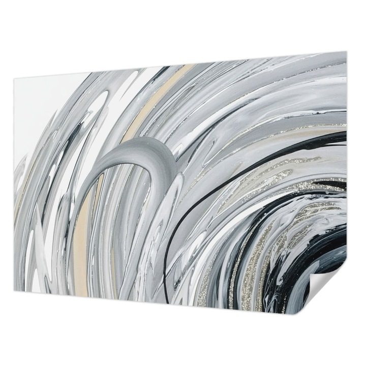 Tapet Textil Autocolant, Wallfluent, Marmura abstracta, Gri, 152 x 104 cm, Detasabil, Lavabil, 010170060180000284787