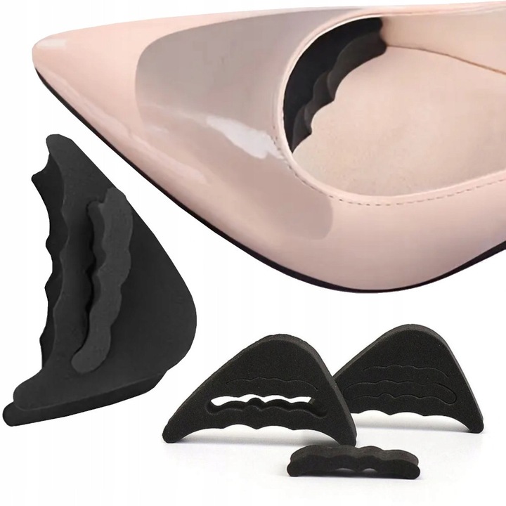 Set Umpluturi Pentru Pantofi, SNM, Material Spuma Eva, Grosime 1.6 cm, Latime 7 cm, Lungime Maxima Pana La 3.3 cm, 1.6 x 7 x 3.3 cm, Negru