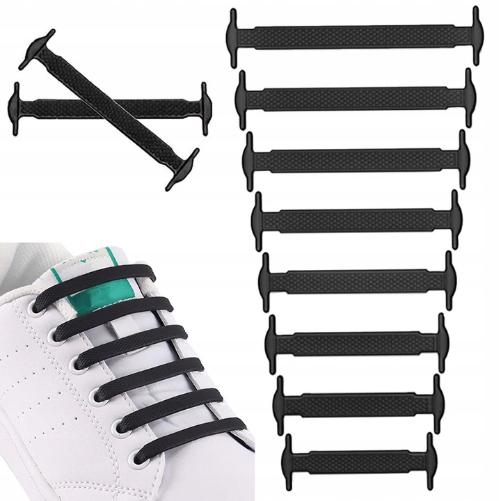 Sireturi din silicon fara legare pentru incaltaminte set 16 bucati