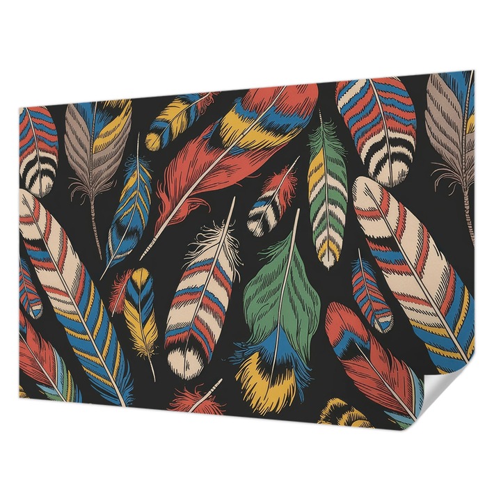 Öntapadós Fotótapéta Falra, Wallfluent, Színes tollak, Kék, 152 x 104 cm, Nappaliba, Konyhába, 010170060180000284929