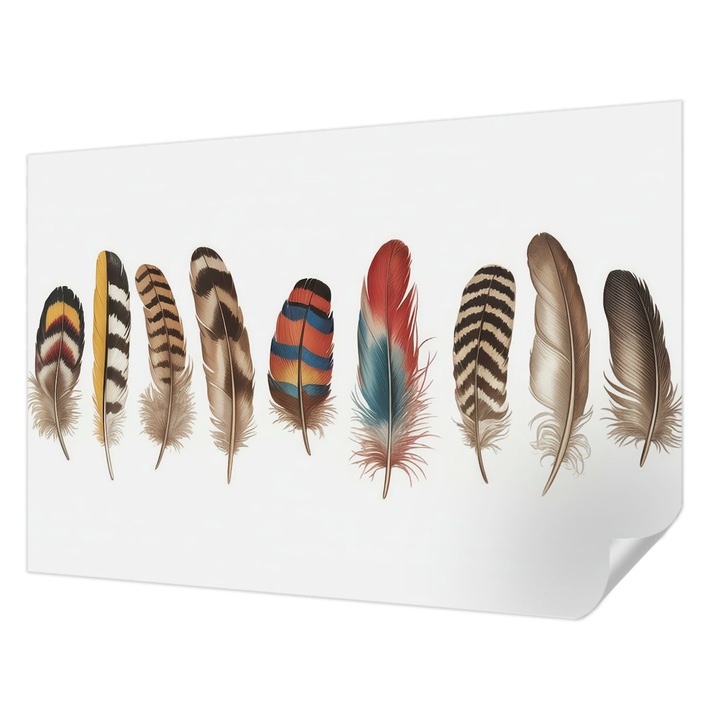 Öntapadós Dekor Tapéta, Wallfluent, Színes tollak, Barna, 152 x 104 cm, Nappaliba, Konyhába, 010170060180000284936