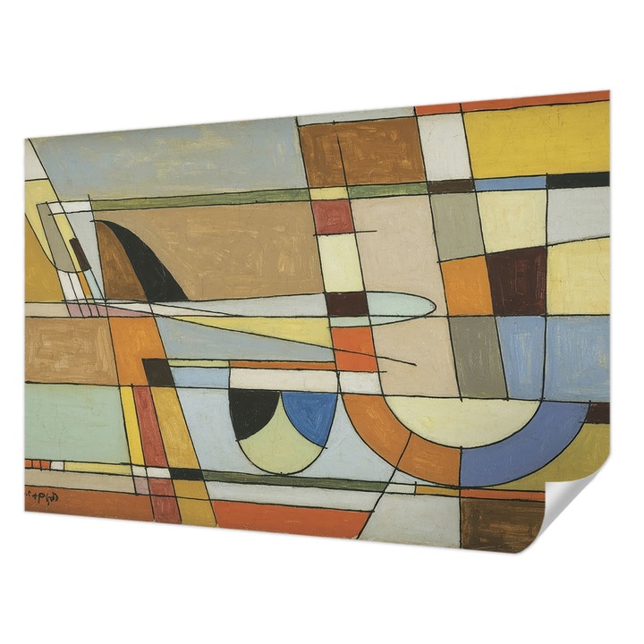 Öntapadós Tapéta Falra, Wallfluent, Geometriai harmónia, Sárga, 152 x 104 cm, Dekoráció, Klasszikus, 010170060180000284953