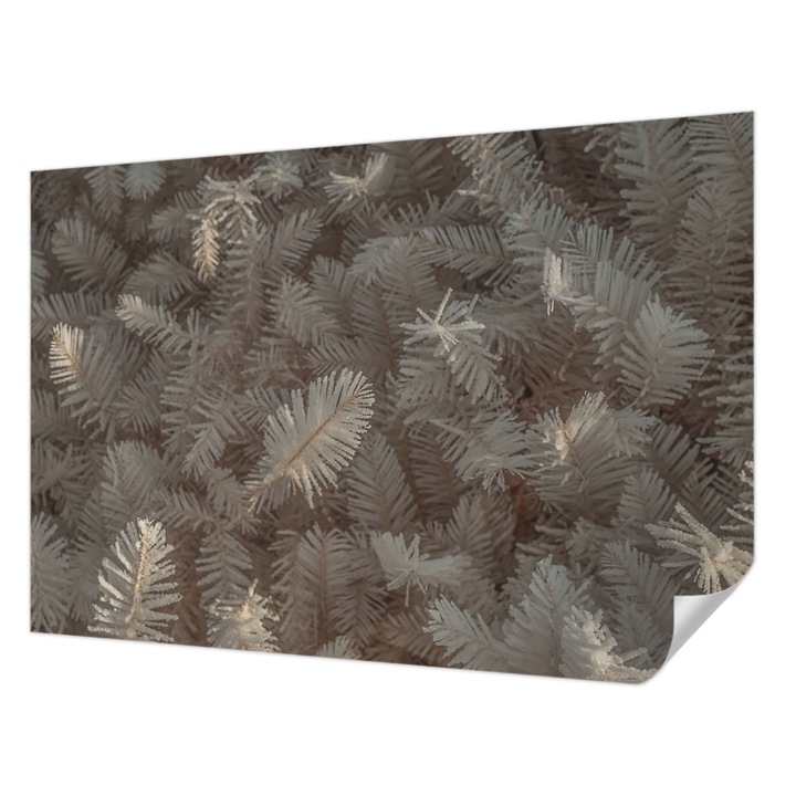 Tapet Textil Autocolant, Wallfluent, Crengute inghetate, Alb, 152 x 104 cm, Pentru Perete, Rezistente La Apa, Umiditate Si Pete, 010170060180000284971