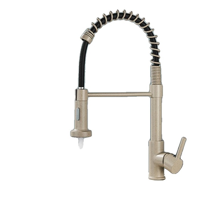 Csaptelep, 360°-ban forgatható, bézs és fekete, munkalapra szerelhető, egykaros