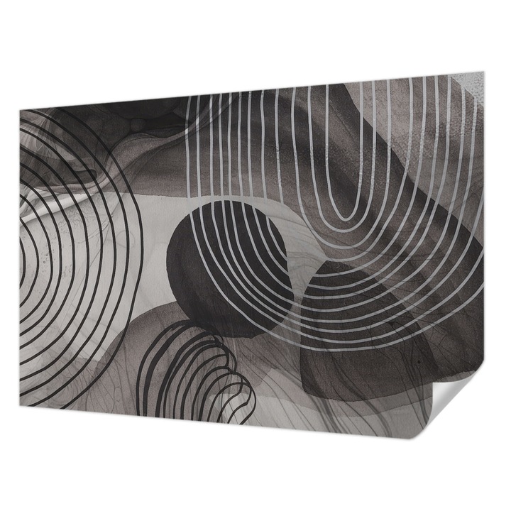 Öntapadós Dekor Tapéta, Wallfluent, A formák harmóniája, Szürke, 152 x 104 cm, Klasszikus, Könnyen Felszerelhető, 010170060180000284997