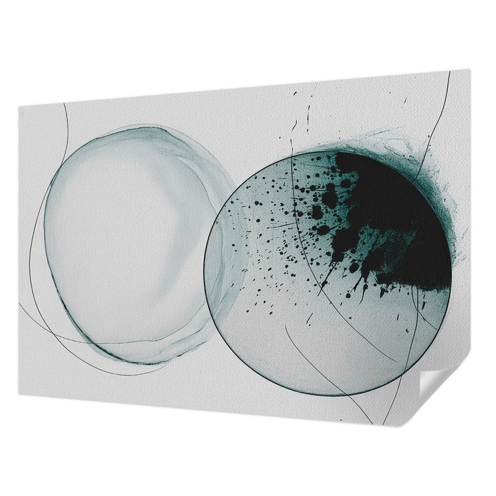 Öntapadós Fotótapéta Falra, Wallfluent, Zöld körök, Fehér, 152 x 104 cm, Erős Ragasztó, Modern Belsőépítészeti Dekoráció, 010170060180000284988