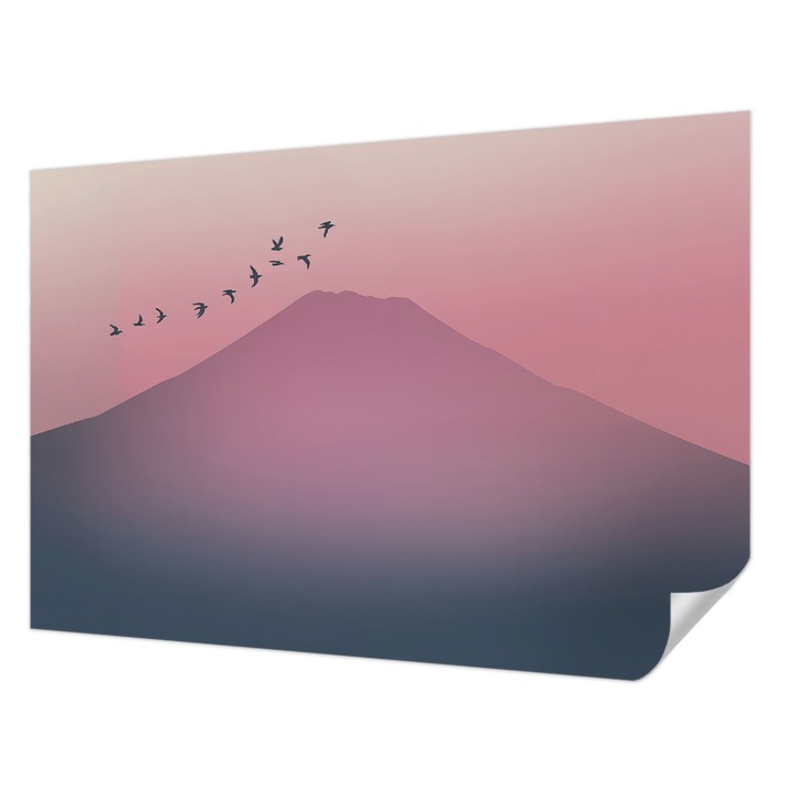 Öntapadós Fotótapéta Falra, Wallfluent, Hegyi Nyugat, Rózsaszín, 152 x 104 cm, Fali Dekoráció, Nedvesség- És Foltálló, 010170060180000285055