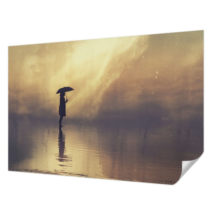 Öntapadós Dekor Tapéta, Wallfluent, Titokzatos jelenet, Bézs, 152 x 104 cm, Nappaliba, Konyhába, 010170060180000285066