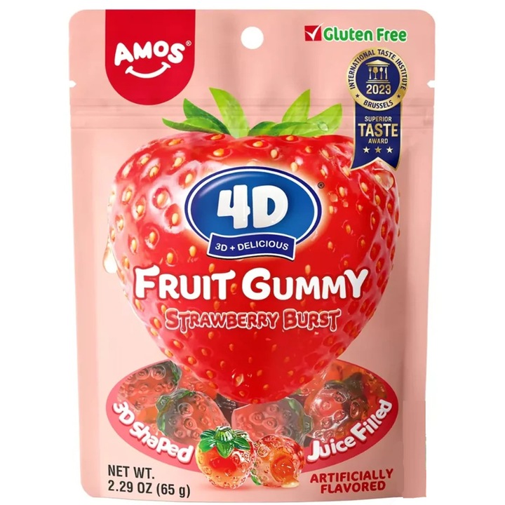 Amos 4D Fruit Gummy Juicy Burst Strawberry