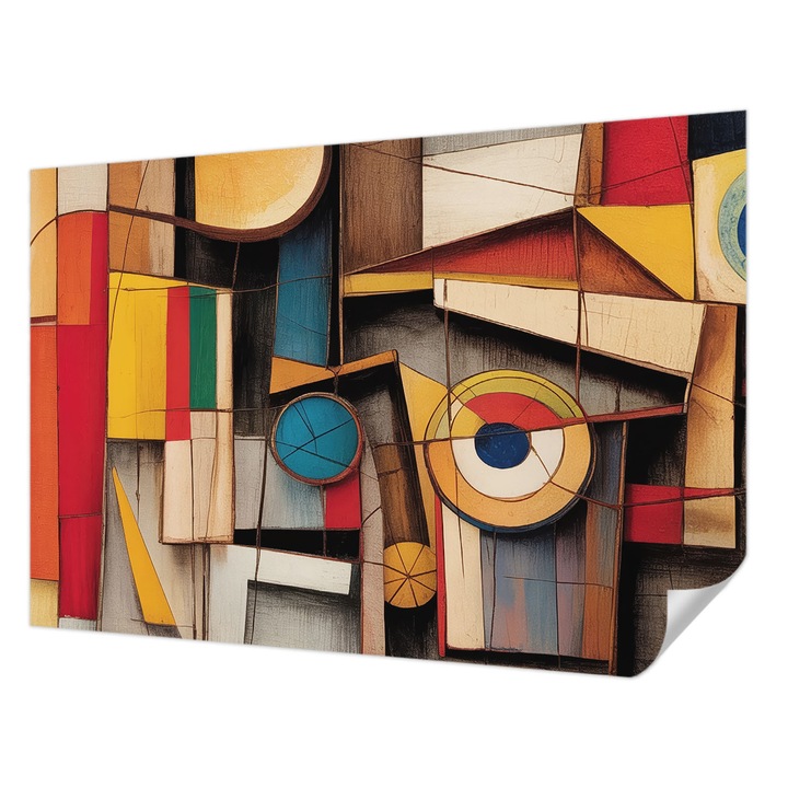 Öntapadós Dekor Tapéta, Wallfluent, Geometriai minták, Fehér, 152 x 104 cm, Dekoráció, Falra, 010170060180000285099