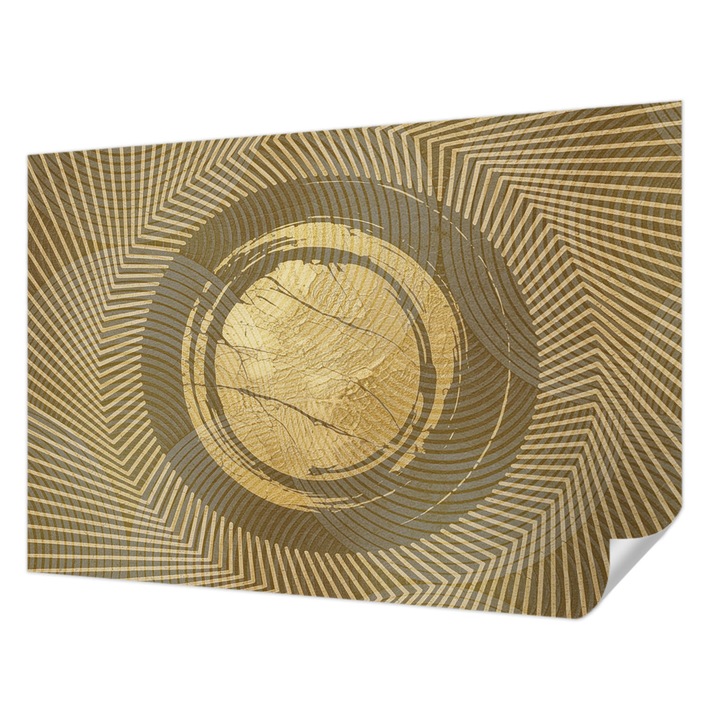 Öntapadós Tapéta Fali Dekoráció, Wallfluent, Sugárzó vonalak, Bézs, 152 x 104 cm, Modern Dizájn, Nedvesség- És Foltálló, 010170060180000285140