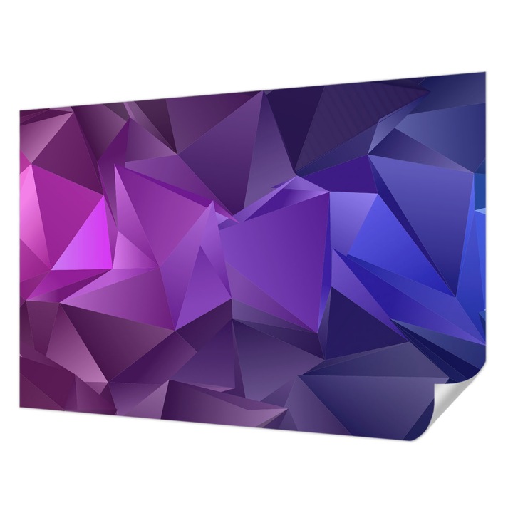 Öntapadós Tapéta Fali Dekoráció, Wallfluent, Lila háromszögek, Lila, 152 x 104 cm, Modern Dizájn, Nedvesség- És Foltálló, 010170060180000285238