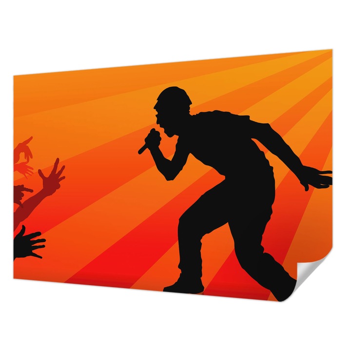 Öntapadós Dekor Tapéta, Wallfluent, Ritmikus jelenet, Narancssárga, 152 x 104 cm, Előszobába, Hálószobába, 010170060180000285236