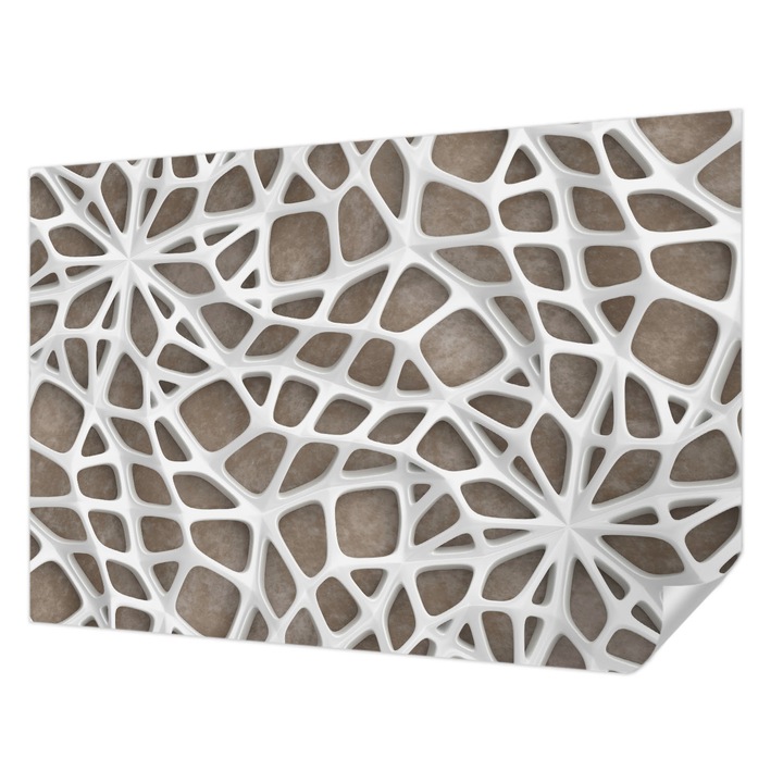 Öntapadós Tapéta Fali Dekoráció, Wallfluent, Csipkeháló, Fehér, 152 x 104 cm, Erős Ragasztó, Modern Belsőépítészeti Dekoráció, 010170060180000285237