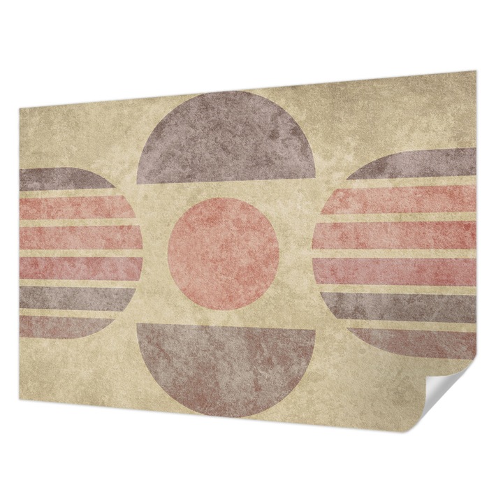 Öntapadós Fotótapéta Falra, Wallfluent, Geometriai formák, Bézs, 152 x 104 cm, Erős Ragasztó, Modern Belsőépítészeti Dekoráció, 010170060180000284923
