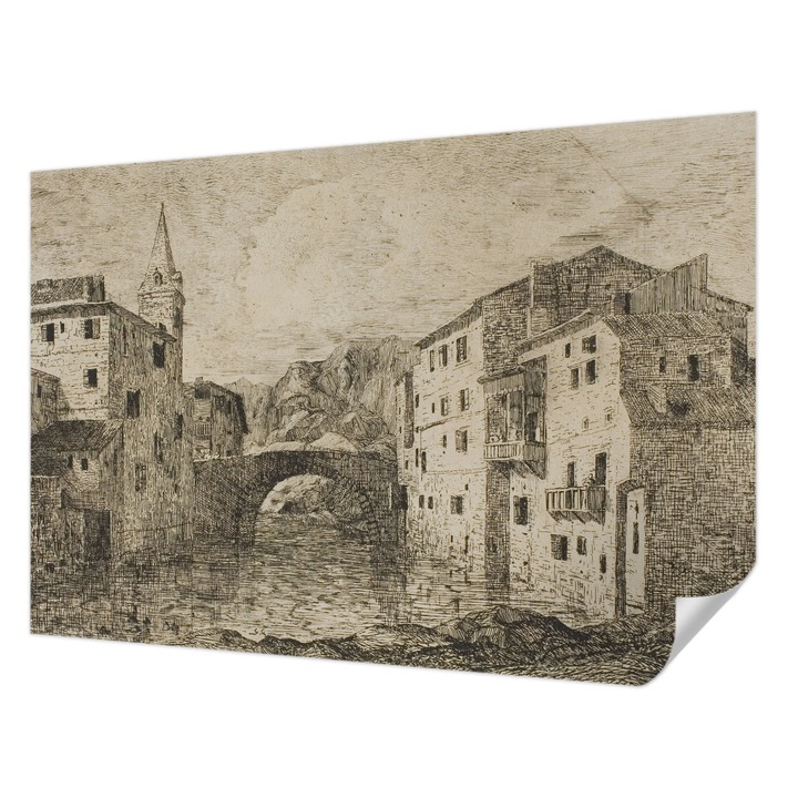 Tapet Autodeziv De Perete, Wallfluent, Panorama orasului, Gri, 152 x 104 cm, Pentru Baie, Bucatarie, 010170060180000285282