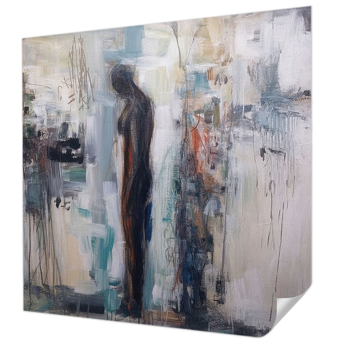 Öntapadós Tapéta Falra, Wallfluent, Titokzatos alak, Fehér, 250 x 250 cm, Dekoráció, Klasszikus, 010170060030000285015