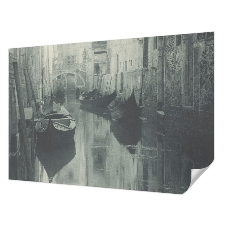 Fali Fotótapéta Autocolant, Wallfluent, Canal vechi, Gri, 152 x 104 cm, Decorativ, Usor De Instalat, 010170060180000285358