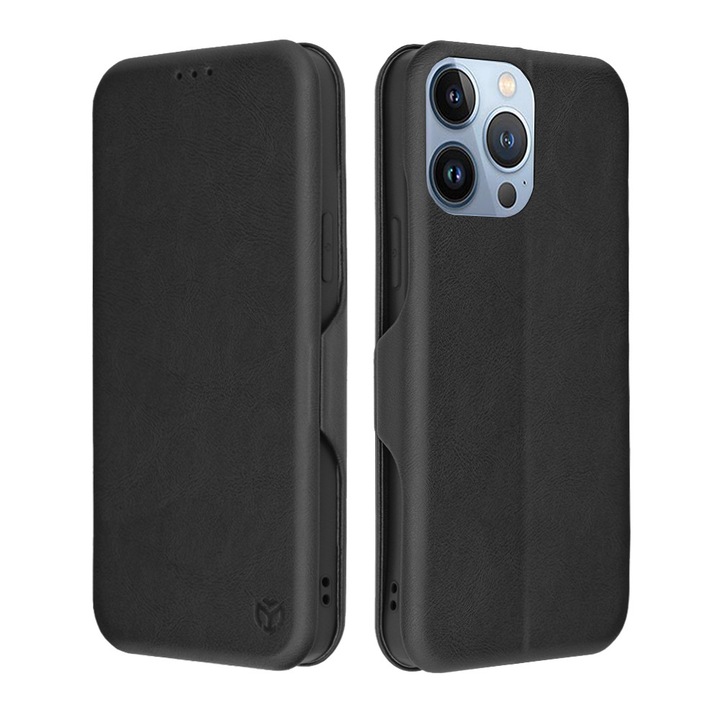 Husă telefon Techsuit Safe Wallet Plus, piele ecologică, negru, pentru iPhone 13 Pro Max