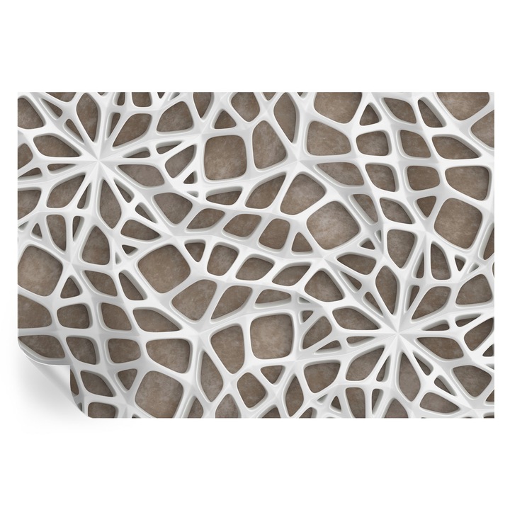 Fali Fotótapéta Autocolant, Tulup, Plasa de dantela, Alb, 152 x 104 cm, Decorativ, Usor De Instalat, 010170060180000285237