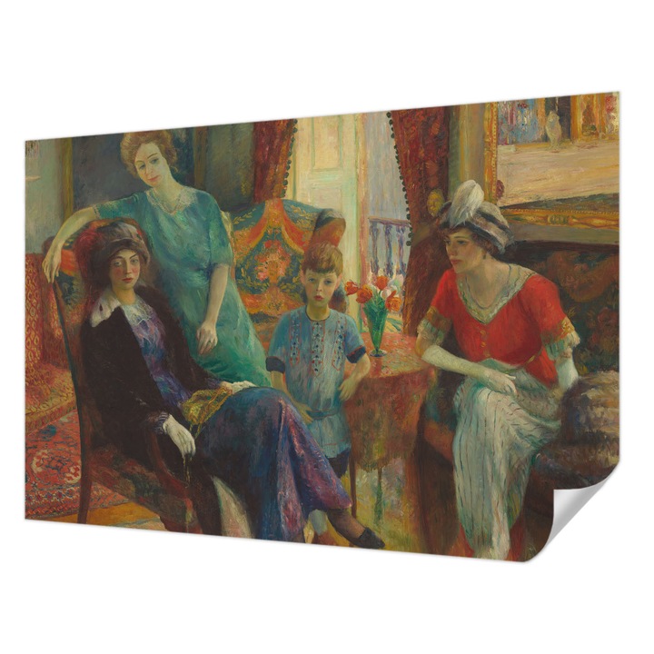 Öntapadós Tapéta Fali Dekoráció, Wallfluent, Klasszikus elegancia, Kék, 152 x 104 cm, Erős Ragasztó, Modern Belsőépítészeti Dekoráció, 010170060180000285391