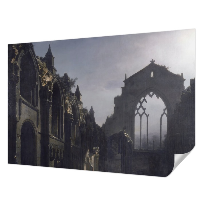 Fali Fotótapéta Autocolant, Wallfluent, Ruine gotice, Gri, 152 x 104 cm, Decorativ, Usor De Instalat, 010170060180000285406