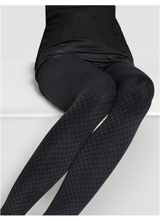 Ciorapi negri cu model geometric Marilyn Natti D11 60 den, Gri, 1-2