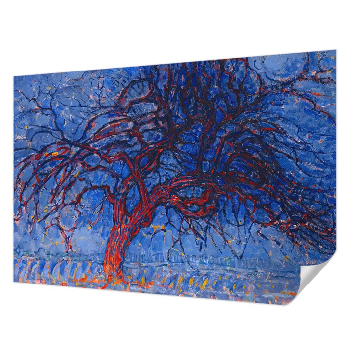 Öntapadós Tapéta Fali Dekoráció, Wallfluent, Lángfa, Kék, 152 x 104 cm, Modern Dizájn, Nedvesség- És Foltálló, 010170060180000285440