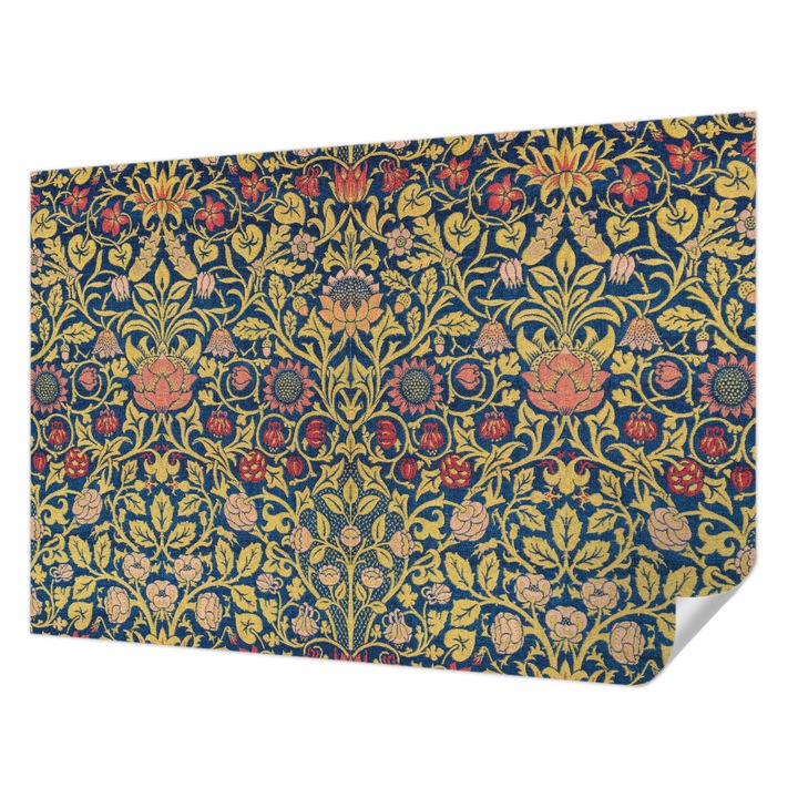 Öntapadós Tapéta Falra, Wallfluent, Virágminta, Zöld, 152 x 104 cm, Nappaliba, Konyhába, 010170060180000285488