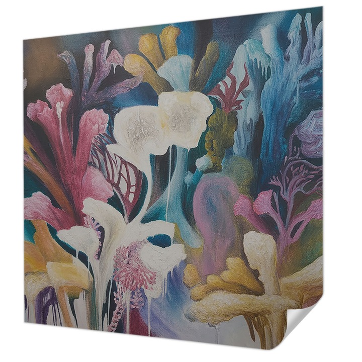 Öntapadós Fotótapéta Falra, Wallfluent, Virágrobbanás, Kék, 250 x 250 cm, Fali Dekoráció, Nedvesség- És Foltálló, 010170060030000285020