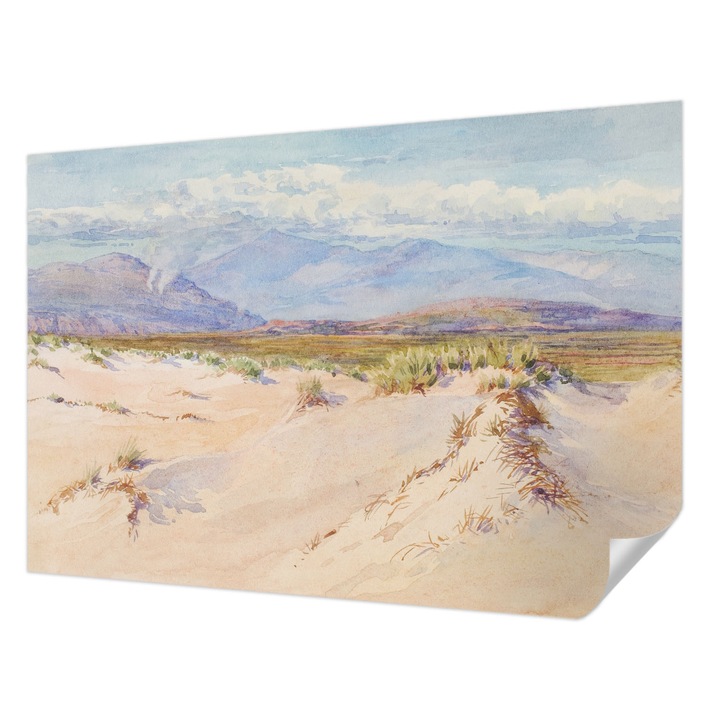 Öntapadós Tapéta Falra, Wallfluent, Sivatagi táj, Fehér, 152 x 104 cm, Erős Ragasztó, Modern Belsőépítészeti Dekoráció, 010170060180000285618