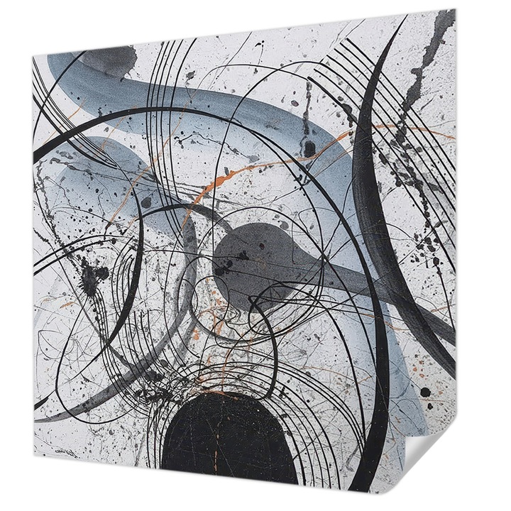 Öntapadós Dekor Tapéta, Wallfluent, Kifejező absztrakció, Fehér, 250 x 250 cm, Fali Dekoráció, Nedvesség- És Foltálló, 010170060030000285028