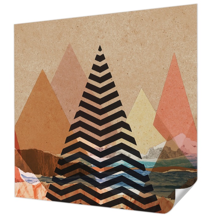 Öntapadós Dekor Tapéta, Wallfluent, Absztrakt tájkép, Fehér, 250 x 250 cm, Előszobába, Hálószobába, 010170060030000285035