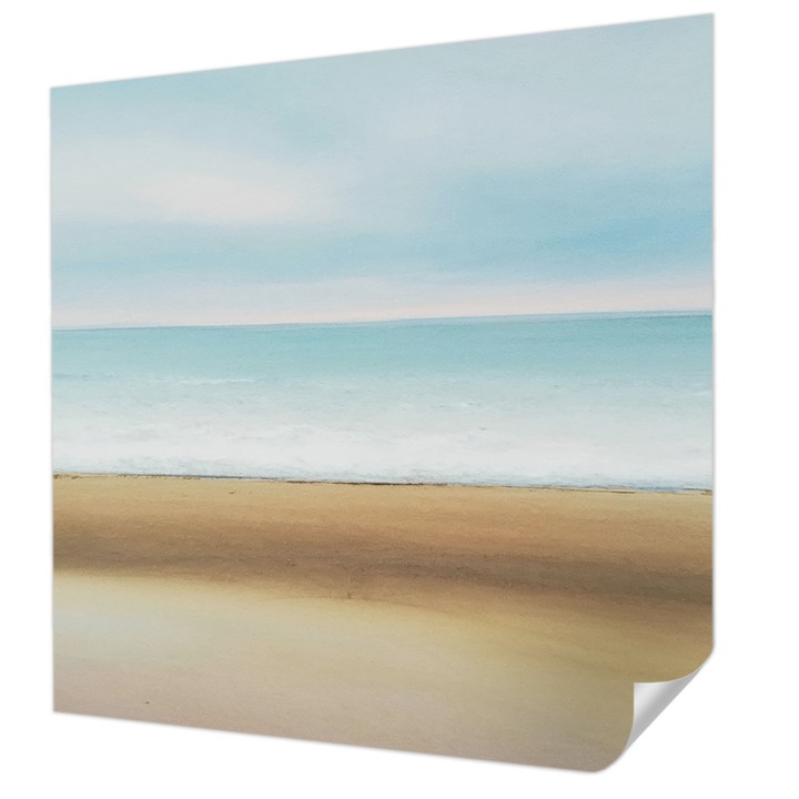 Öntapadós Tapéta Falra, Wallfluent, Tengerparti táj, Kék, 250 x 250 cm, Modern Dizájn, Könnyen Felszerelhető És Tisztítható, 010170060030000285046