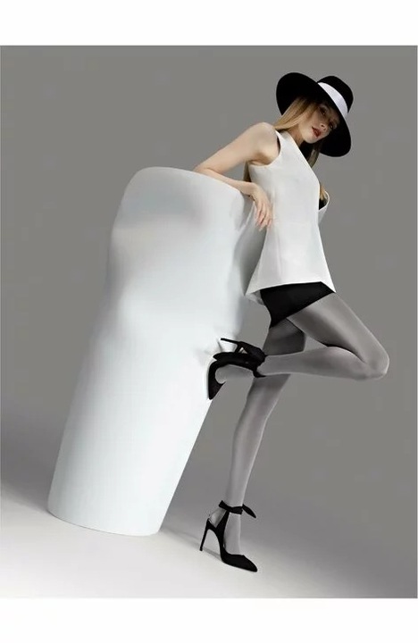 Ciorapi de dama, microfibra 3D, 100 den, Knittex Diversedwqf, Gri antracit