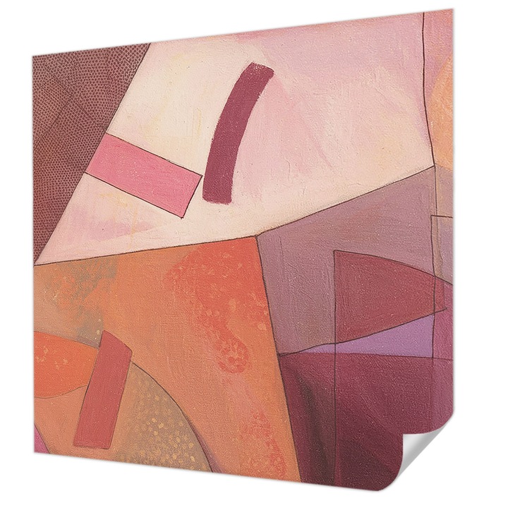 Öntapadós Dekor Tapéta, Wallfluent, Színes formák, Narancssárga, 250 x 250 cm, Erős Ragasztó, Modern Belsőépítészeti Dekoráció, 010170060030000285064