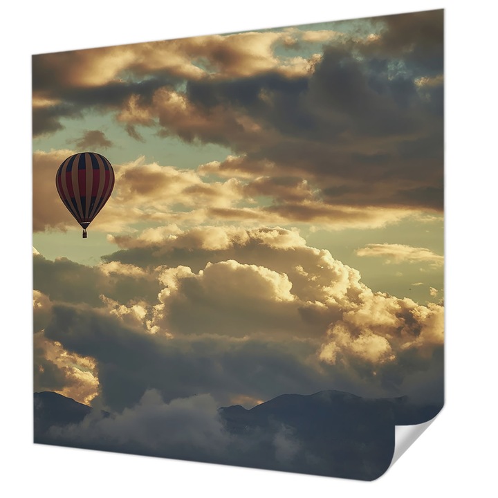 Öntapadós Tapéta Fali Dekoráció, Wallfluent, Léggömb a felhőkben, Szürke, 250 x 250 cm, Modern Dizájn, Nedvesség- És Foltálló, 010170060030000285072