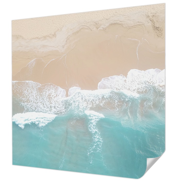 Öntapadós Fotótapéta Falra, Wallfluent, Tomboló hullámok, Bézs, 250 x 250 cm, Nappaliba, Konyhába, 010170060030000285060