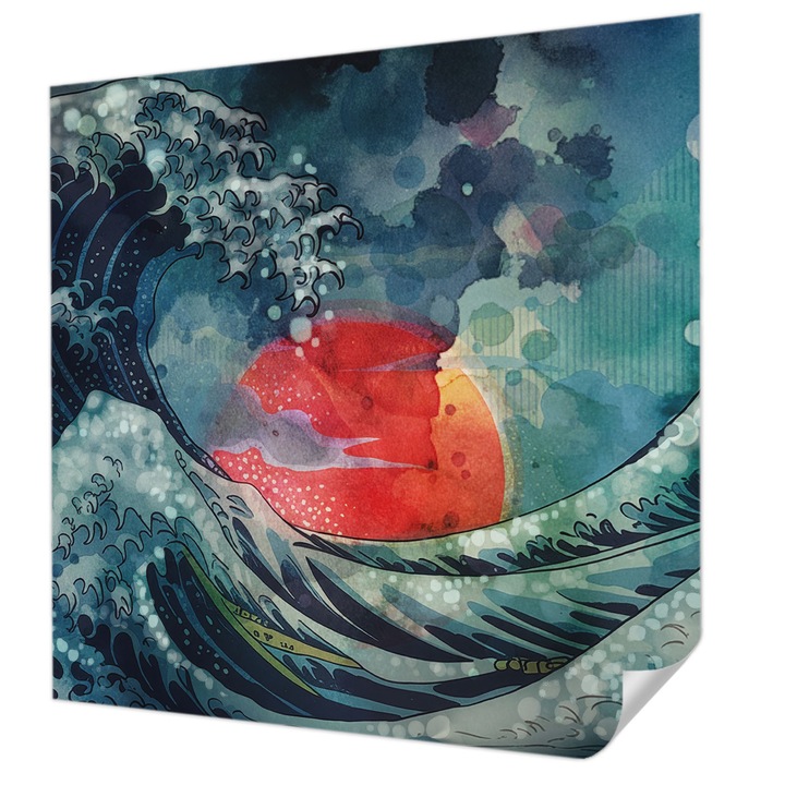 Öntapadós Tapéta Falra, Wallfluent, Óceáni Kelet, Kék, 250 x 250 cm, Előszobába, Hálószobába, 010170060030000285086